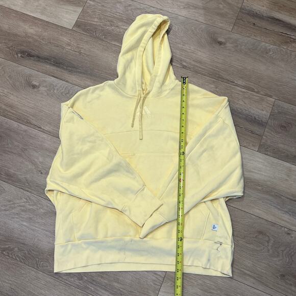 ADIDAS Men's Studio Lounge Fleece Hoodie Size 2XL In Almost Yellow - Picture 2 of 10